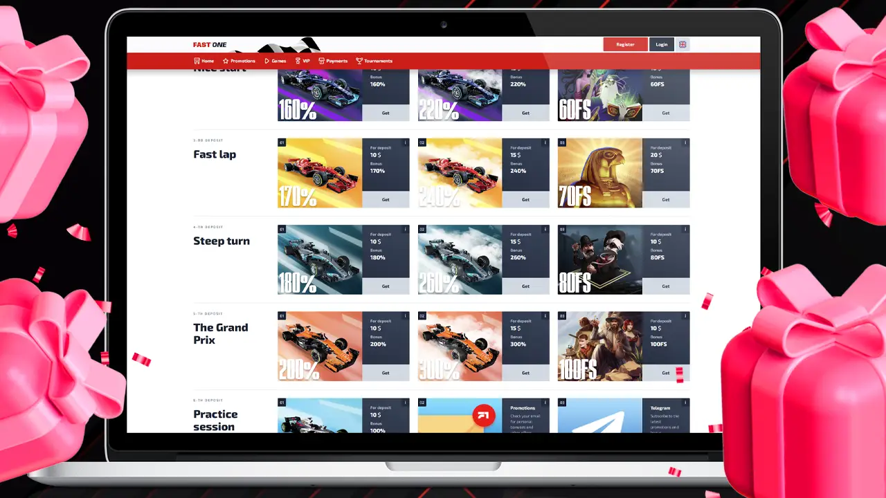 Кращі бонуси F1 casino